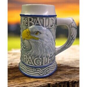 Beer Stein Mug American The Bald Eagle Ceramarte Tom O'Brien's 2000 VINTAGE